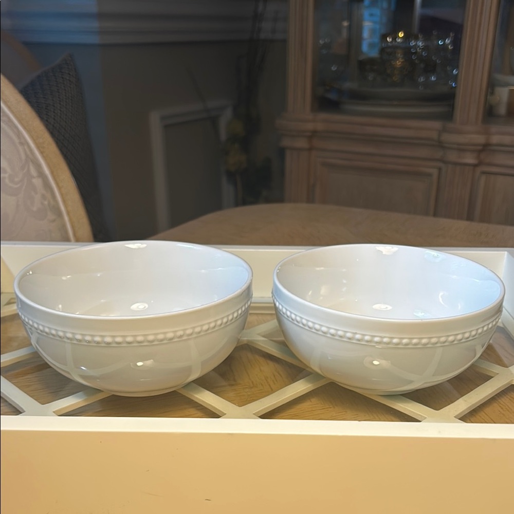 White Ceramic Bowls Set (2)